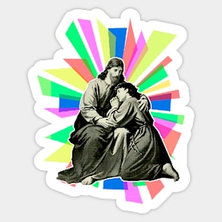 Jesus Christ and the Young Christian Sticker